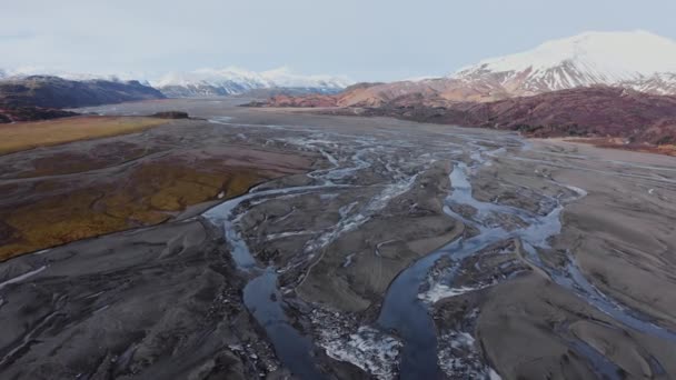 Drone Flight Hvannagil Canyon Estuary Mountains Iceland — Video Stock