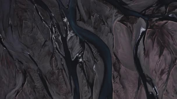 Wide Overhead Drone Flight Hvannagil Canyon Iceland — Vídeo de Stock