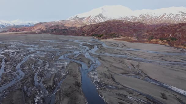 Drone Flight Hvannagil Canyon Estuary Mountains Iceland — Stock Video