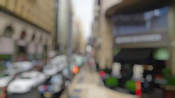 Point View Slow Motion Wide Defocussed Shot Streets New York — Stockvideo