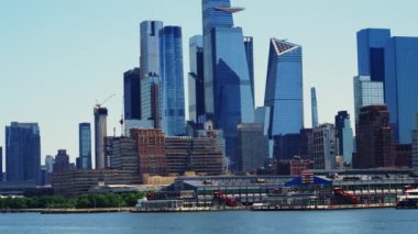 View From the River on Manhattan Financial District. Beautiful Cityscape of New York