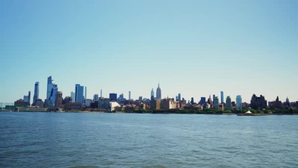 Manhattan Financial District Skyline Daytime Beautiful Cityscape New York View — Αρχείο Βίντεο
