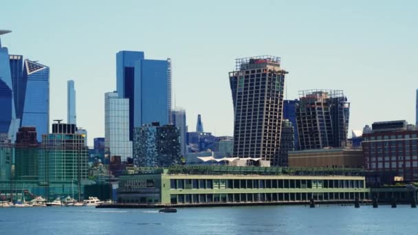 View River Manhattan Financial District Beautiful Cityscape New York Trucking — Αρχείο Βίντεο