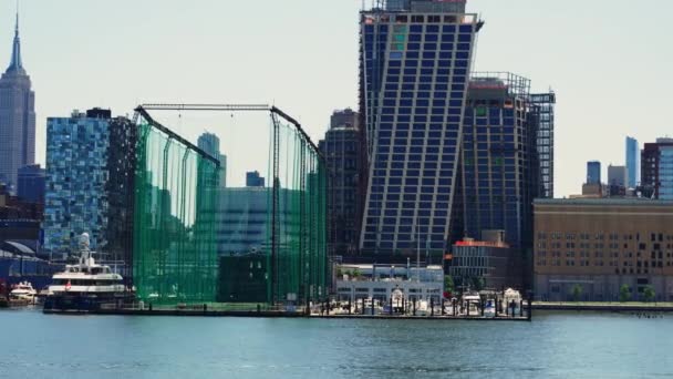 View River Manhattan Financial District Harbor Beautiful Cityscape New York — Αρχείο Βίντεο