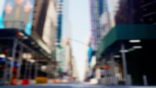 Blurry New York Downtown Cityscape Popular Tourist Destination Slow Motion — Αρχείο Βίντεο