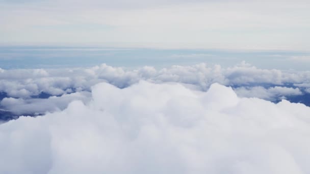 View Plane Window Blue Sky Sea Clouds Flight Beautiful Scenery — Wideo stockowe