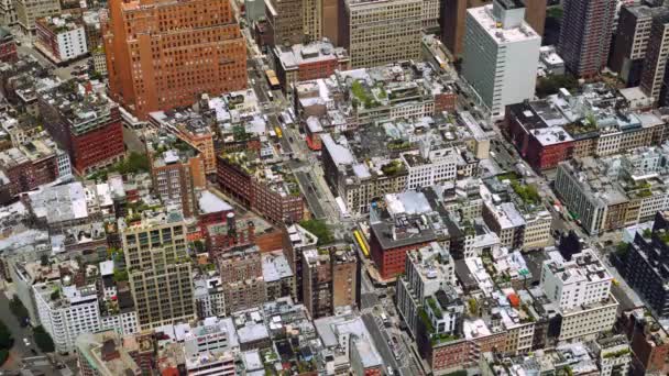 Wide Slow Motion High Angle View New York Cityscape — 图库视频影像