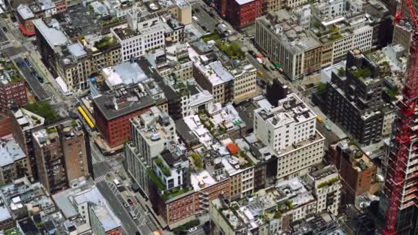 Wide Slow Motion High Angle View New York Cityscape — Vídeo de Stock