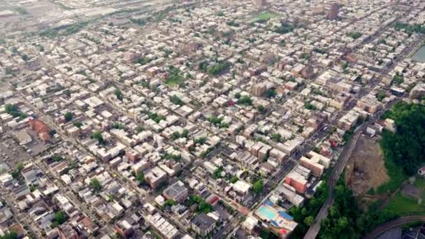 Aerial Brooklyn New York Filmed Helicopter Wide Panoramic Cityscape Tilt — Vídeo de Stock