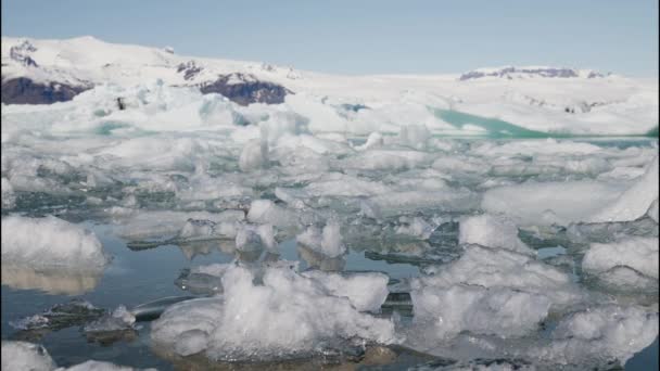 Ice Formations Water Jokulsarlon Glacier Lagoon South Coast Iceland Slow — Vídeo de Stock