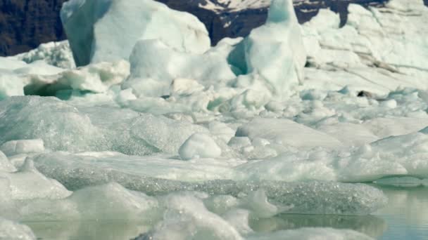 Close Ice Formations Jokulsarlon Glacier Lagoon South Coast Iceland Amazing — Stock videók