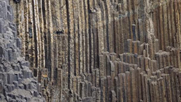 Drone Rock Formations Nära Dettifoss Vattenfall Vatnajokull Nationalpark Island — Stockvideo