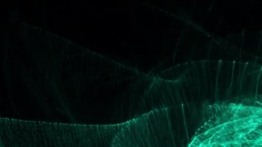 Siyah Arkaplan Karşısında Yeşil Flaşlı Şekilleri Kapat