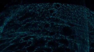 Siyah Arkaplan Karşısında Parlayan Mavi Strobe Işığıyla Hareketli Şekillerin Kilitlenmesi