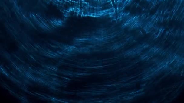 Nahaufnahme Beweglicher Abstrakter Formen Leuchtend Blauem Stroboskop Licht Vor Schwarzem — Stockvideo