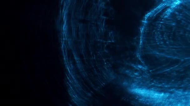 Nahaufnahme Beweglicher Abstrakter Formen Leuchtend Blauem Stroboskop Licht Vor Schwarzem — Stockvideo