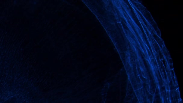 Замок Вниз Крупним Планом Переміщення Абстрактних Фігур Сяючому Блакитному Стробі — стокове відео