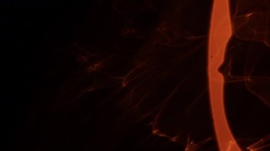 Siyah Arkaplan Karşısında Parlak Turuncu Flaşlı Şekillerin Hareketlerini Kapat