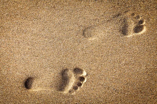 Footsteps in sandy — Stock Photo, Image