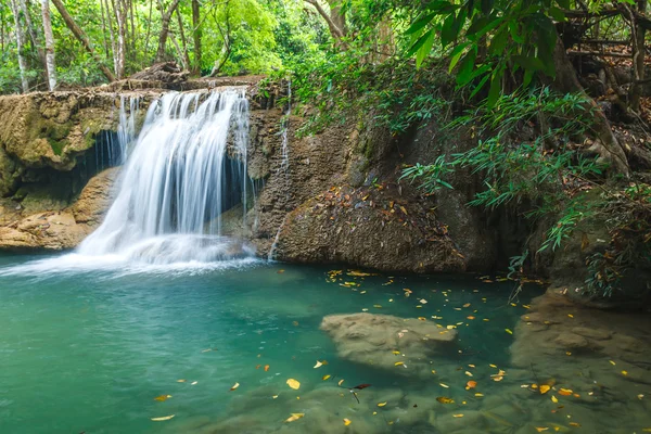 Waterfall in National Park , Kanchanaburi Province , Thailand — Stock Photo, Image