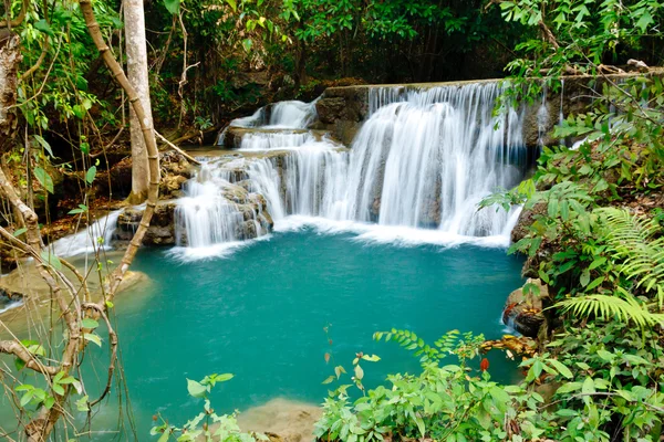 Waterfall in National Park , Kanchanaburi Province , Thailand — Stock Photo, Image