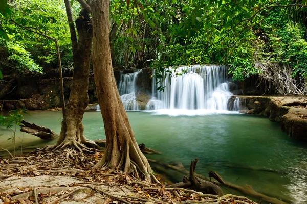 Waterfall in National Park , Kanchanaburi Province , Thailand — Stock Photo, Image