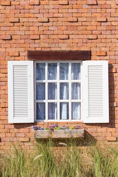 Vintage white window — Stock Photo, Image