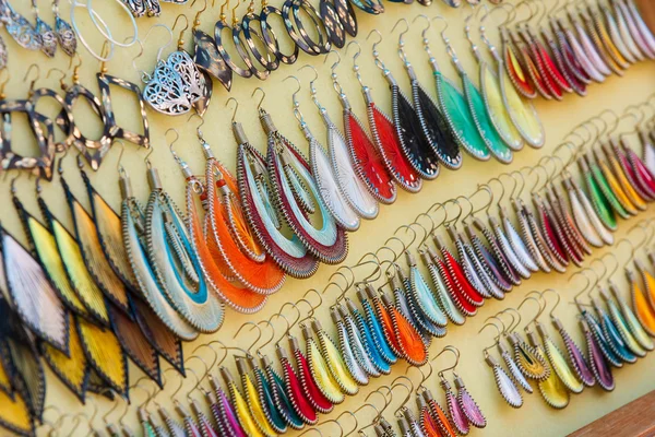 Collection of various beautiful earrings — Stock Photo, Image