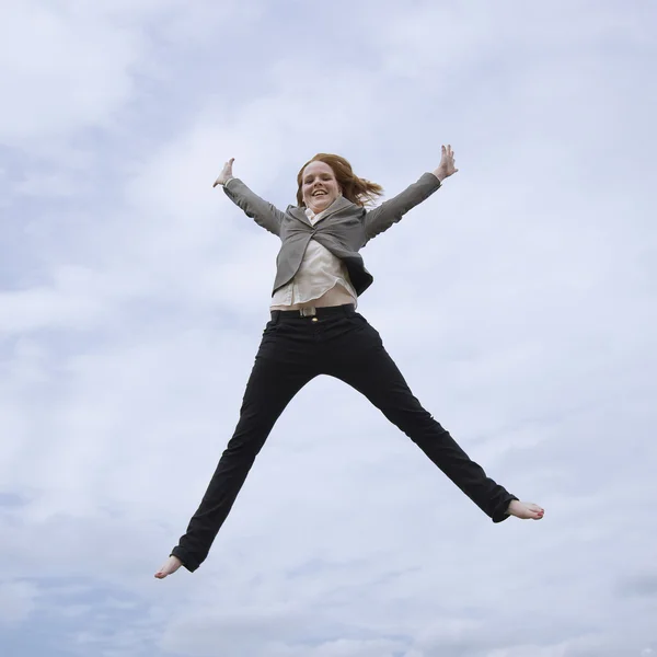 Jumping in the air — Stock Photo, Image