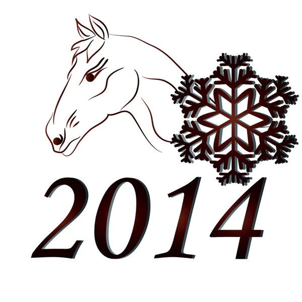 Horses in 2014 — Stock Vector