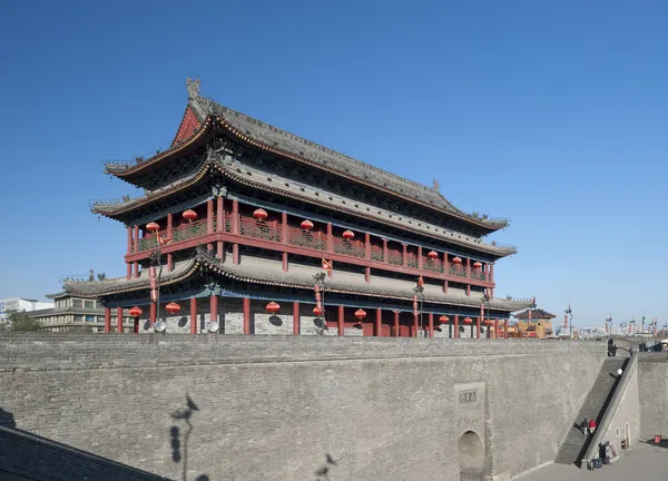 A antiga muralha da cidade de xi 'an — Fotografia de Stock