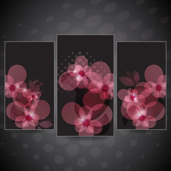 Set flores tarjeta — Vector de stock