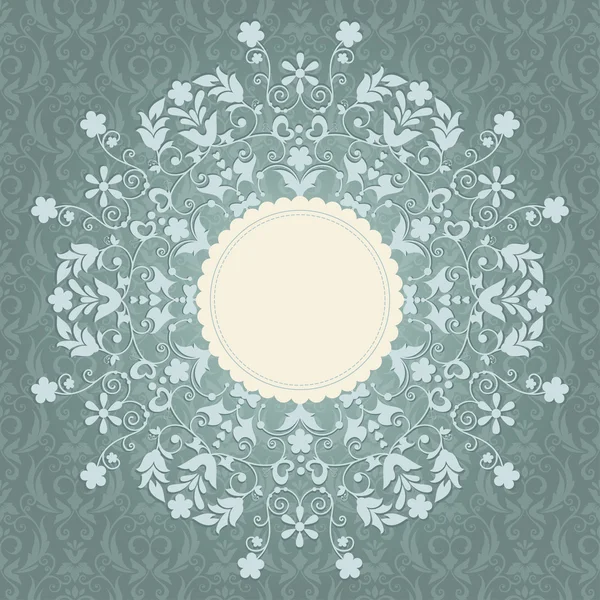 Lace uitnodigingskaart met abstract floral achtergrond. — Stockvector