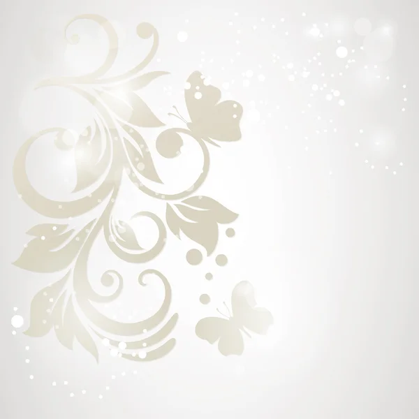 Carte de mariage avec tourbillon floral. Modèle d'élégance avec des fleurs en — Image vectorielle