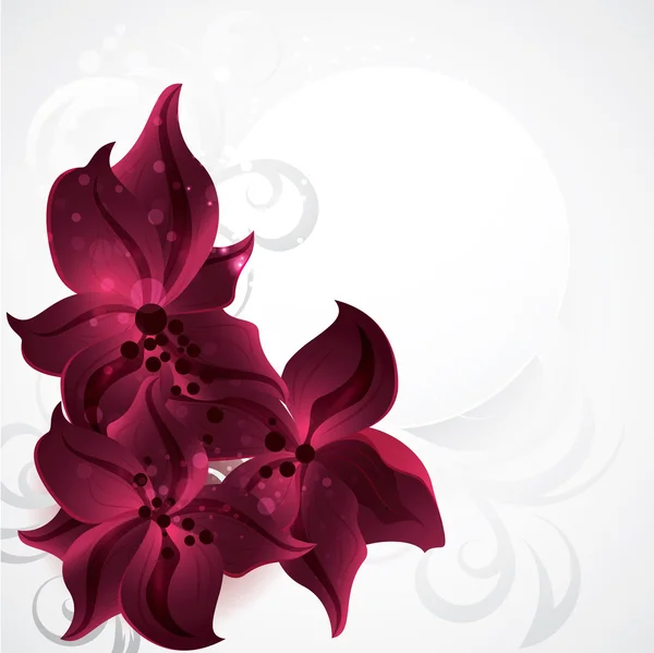 Karta s květinami. pozadí s orchidejí. — Stockový vektor