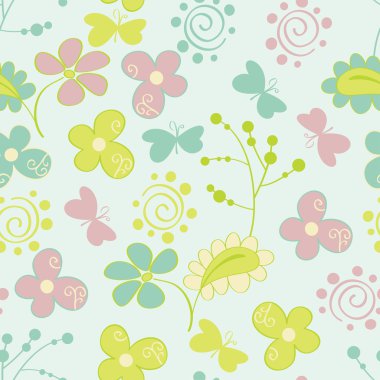 varrat nélküli mintát a virágok és a madarak. aranyos zökkenőmentes.