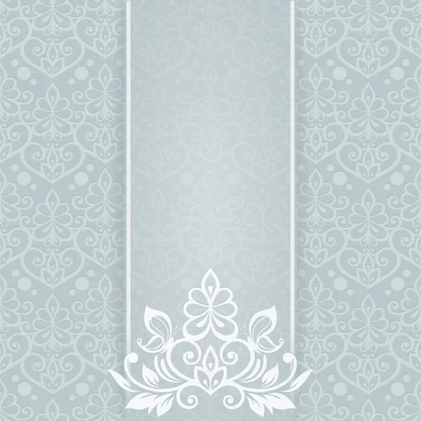Elegante tarjeta con btterfly y fondo floral sin costuras (espalda — Archivo Imágenes Vectoriales