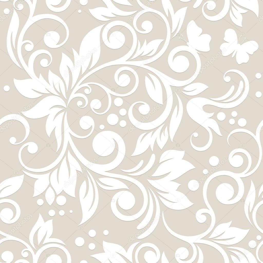 Seamless pattern with flowers and leaves. Floral ornament. Pastel colors.