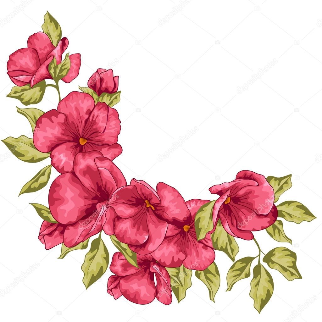 Wedding card. Sakura flowers. Vector illustration.