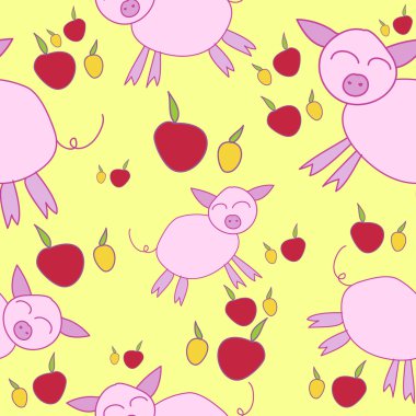 cartoony domuz ile Seamless Modeli