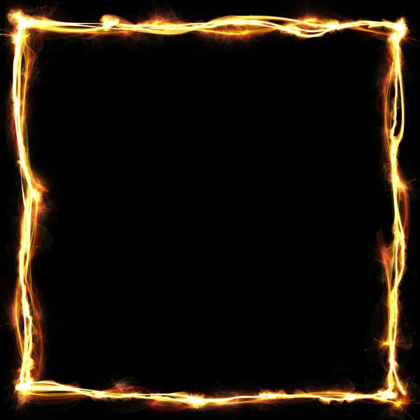 Sfondo nero disegno astratto cornice dorata — Foto Stock