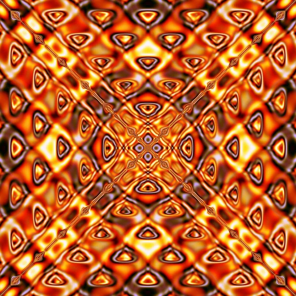 Naranja Mandala Ornamento Arte Abstracto Ilustración Fondos —  Fotos de Stock