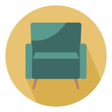 Yumuşak sandalye ikonu. Düz biçimli vektör illüstrasyonu