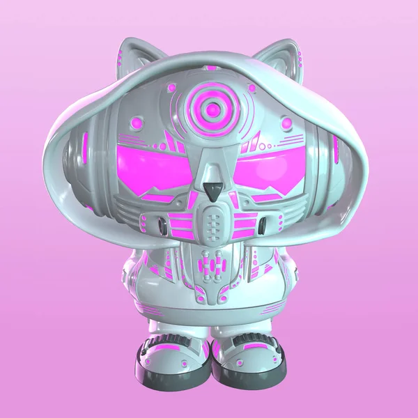 Rosa Mascot roqueiro cabeludo em 2D / 3D mascotes Mudança de cor