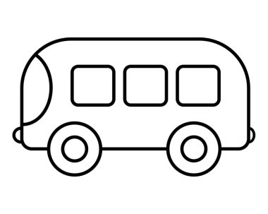 Beyaz arkaplanda otobüs simgesi izole edildi. İnternetin sembolü, bilgi grafikleri. Vektör illüstrasyonu