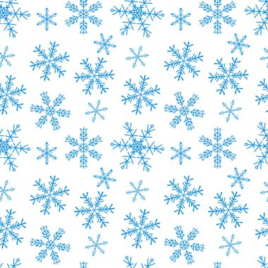 Soyut mavi kar taneleri. Kusursuz desen. Duvar kağıdı, şablon dolguları, web sayfası arkaplanı, yüzey dokuları için kullanılabilir
