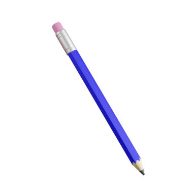 Beyaz arka planda 3 boyutlu kalem izole edilmiş. 3d hazırlayıcı