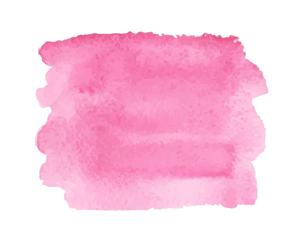 Mancha Aquarela Rosa Com Textura Sobre Fundo Branco Elemento Design — Vetor de Stock