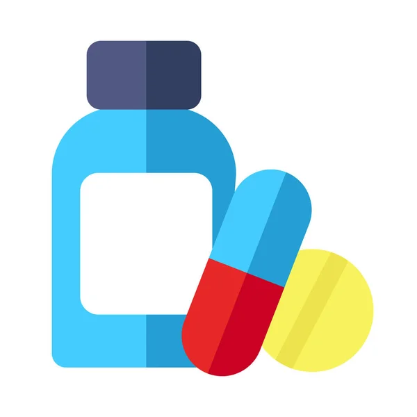 Médicaments Pilules Capsules Sur Fond Blanc Illustration Vectorielle Style Plat — Image vectorielle
