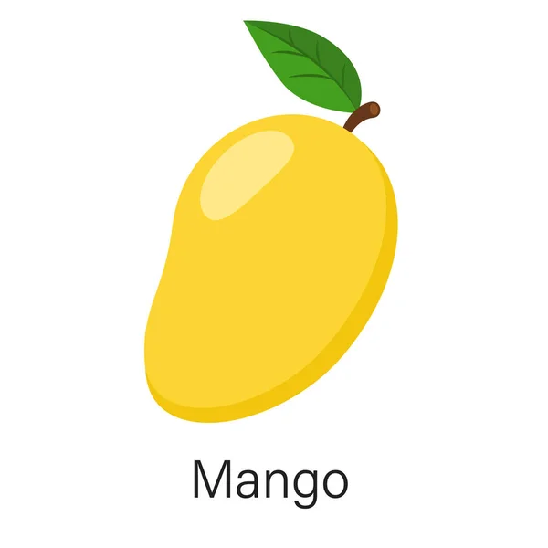 Mango Isoliert Auf Weißem Hintergrund Vektorillustration Flachen Stil — Stockvektor